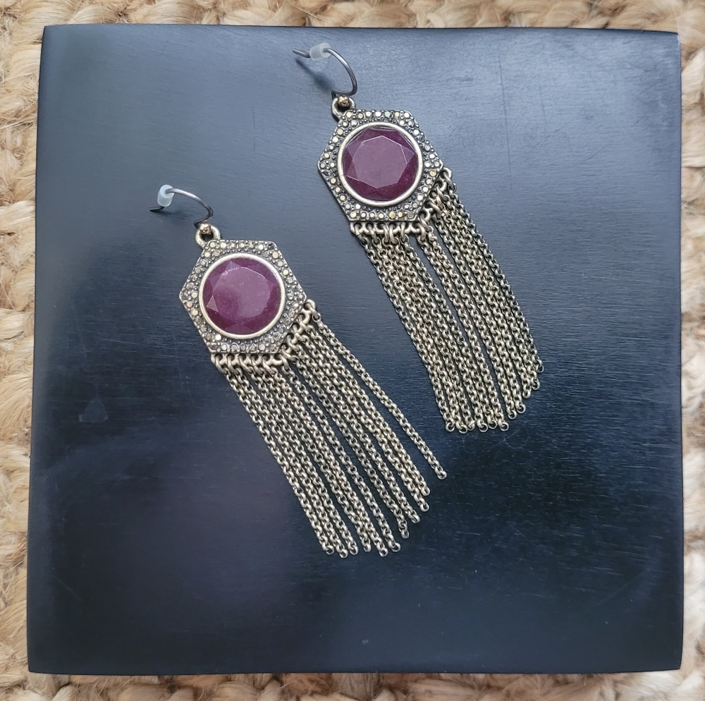 Lucky Brand Chain Fringe Chandelier Earrings